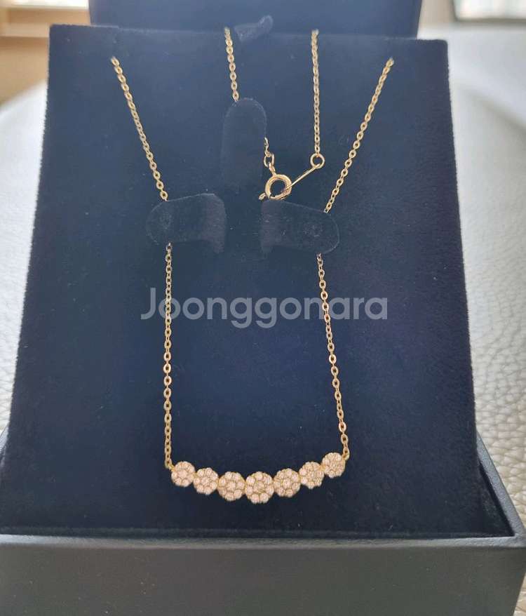 14k 옐골 여성 큐빅 목걸이 새제품--1