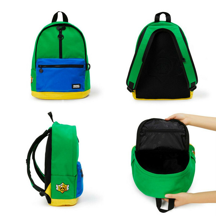 미개봉 브롤스타즈 레온 후드 백팩+토트백+키링 풀세트--3