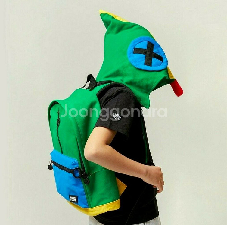 미개봉 브롤스타즈 레온 후드 백팩+토트백+키링 풀세트--1