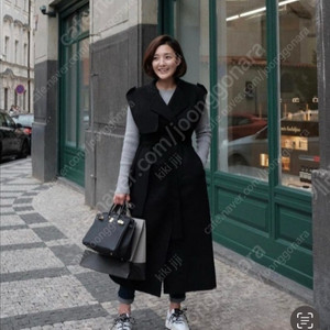 마즈 견장 울캐시미어 베스트 조끼코트 차콜