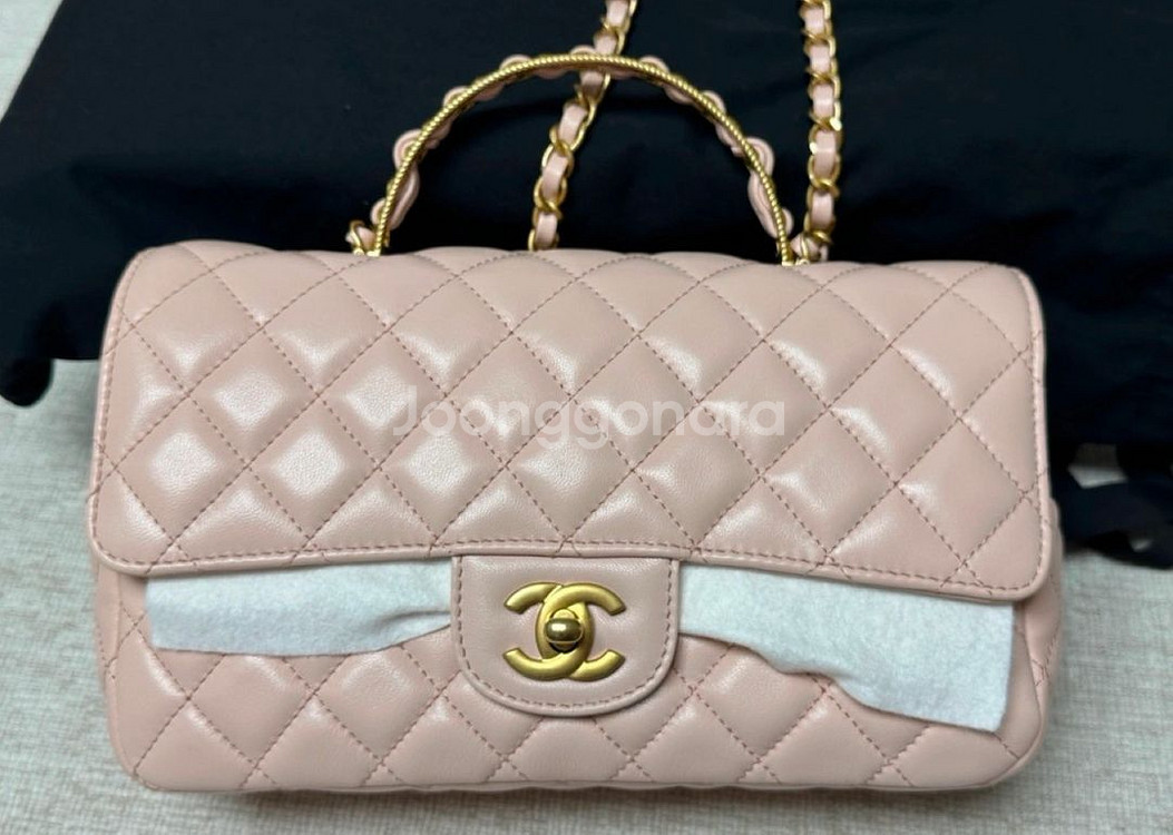 샤넬 시즌백 베이비핑크 탑핸들 백 24년 시즌 백--0