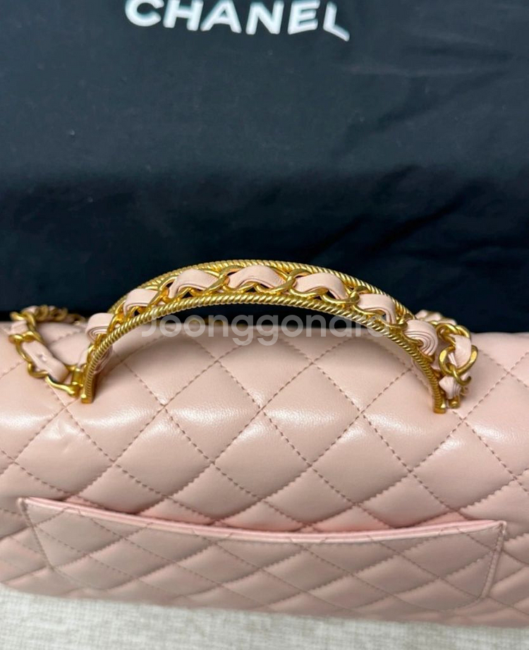 샤넬 시즌백 베이비핑크 탑핸들 백 24년 시즌 백--5
