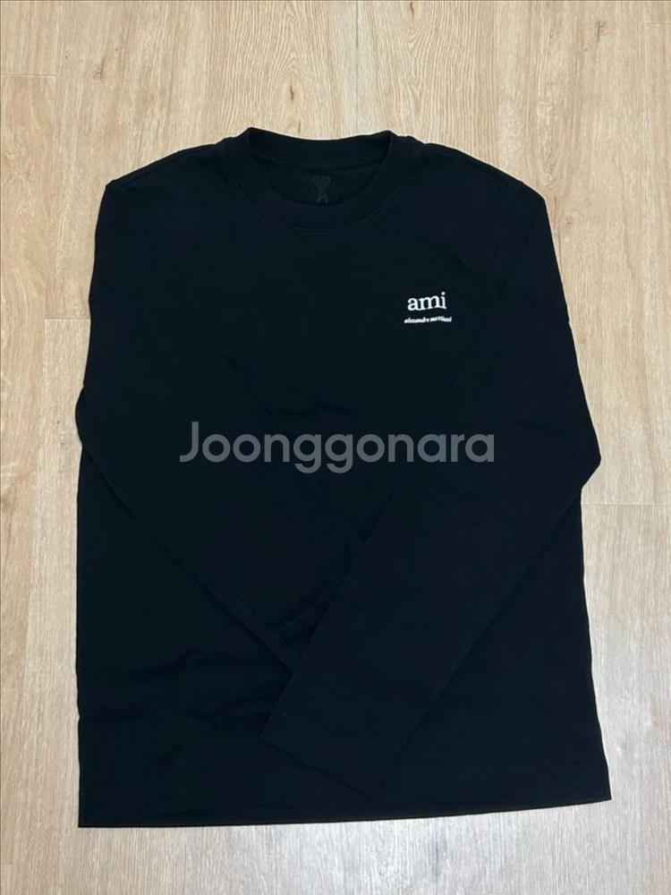 아미 남여공용 블랙 로고 긴팔티셔츠/ UTS224.72--0