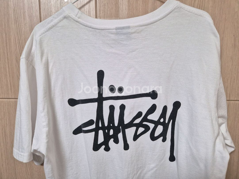 스투시 STUSSY 흰색 반팔 티셔츠 로고 프린팅--3