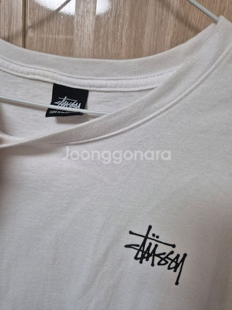 스투시 STUSSY 흰색 반팔 티셔츠 로고 프린팅--5