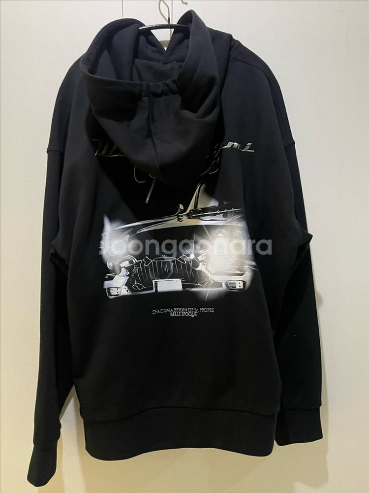 우영미 그래픽 백로고 후드티--3