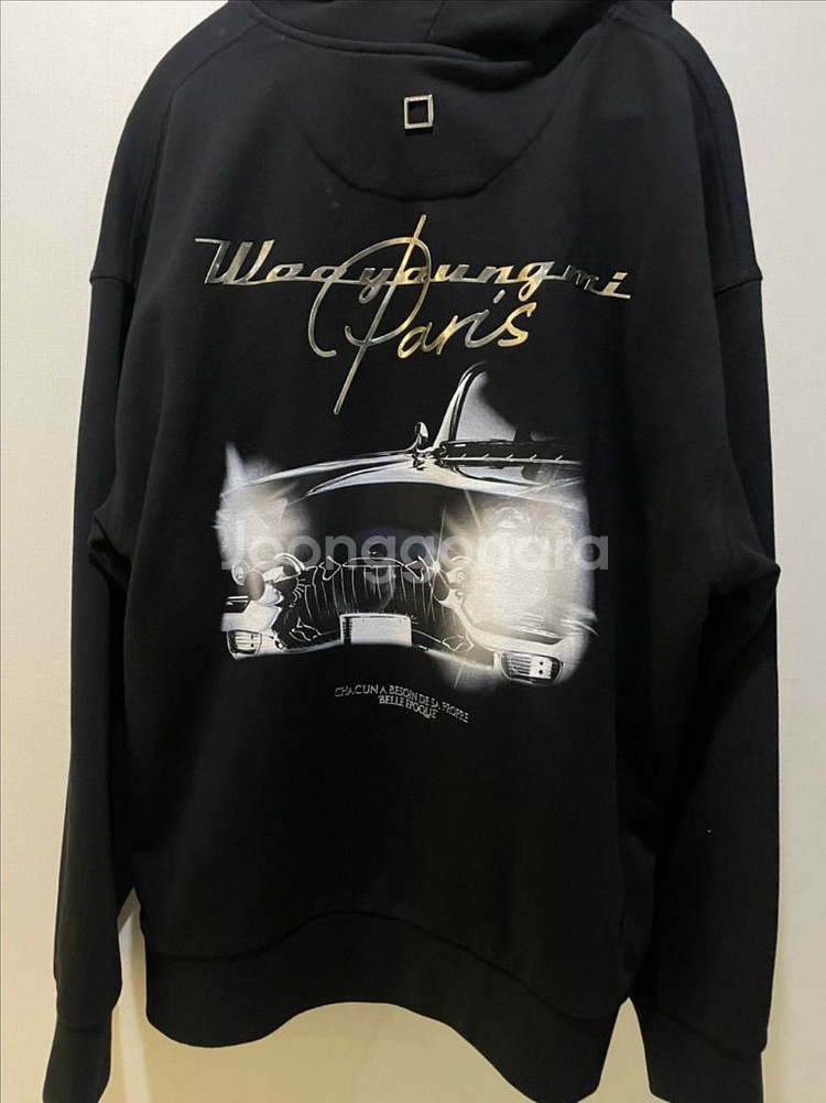 우영미 그래픽 백로고 후드티--4