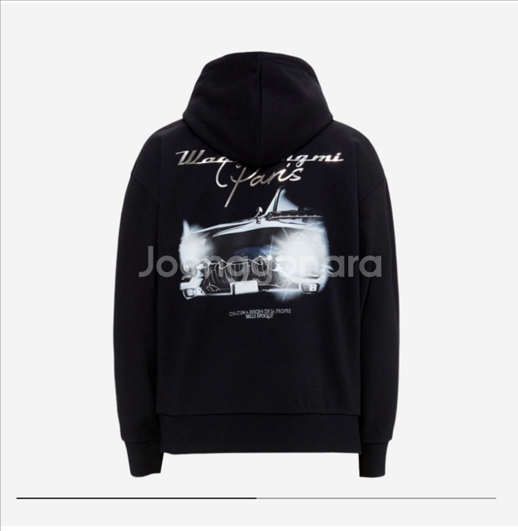 우영미 그래픽 백로고 후드티--0