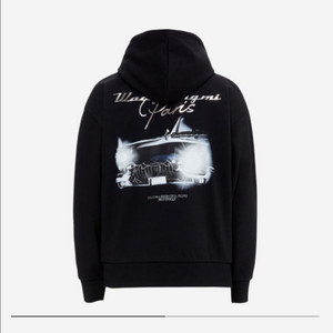 우영미 그래픽 백로고 후드티