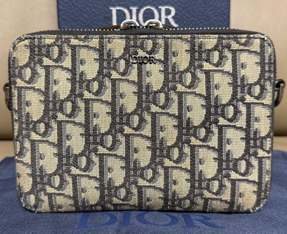 디올 오블리크 숄더 스트랩 파우치백 크로스백--1