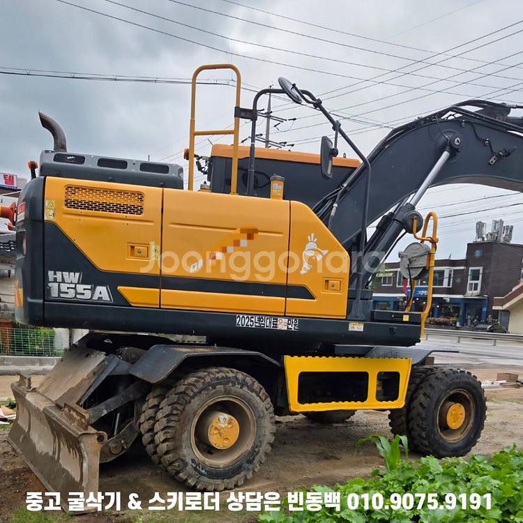 위탁판매 현대 HW155 22년식 중고타이어굴삭기--2