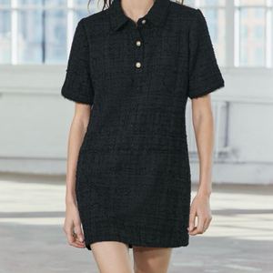 택달린) 자라 트위드 카라 반팔 원핏