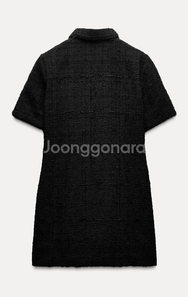 택달린) 자라 트위드 카라 반팔 원핏--2