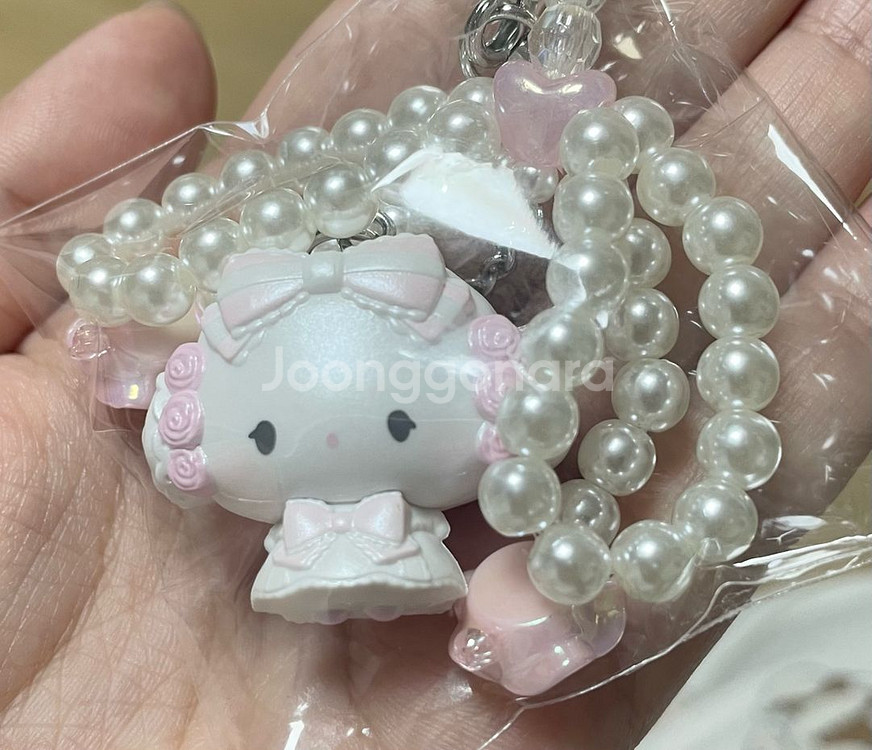 산리오 화이트프릴 스트랩 코기뮹--0