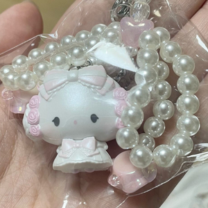 산리오 화이트프릴 스트랩 코기뮹