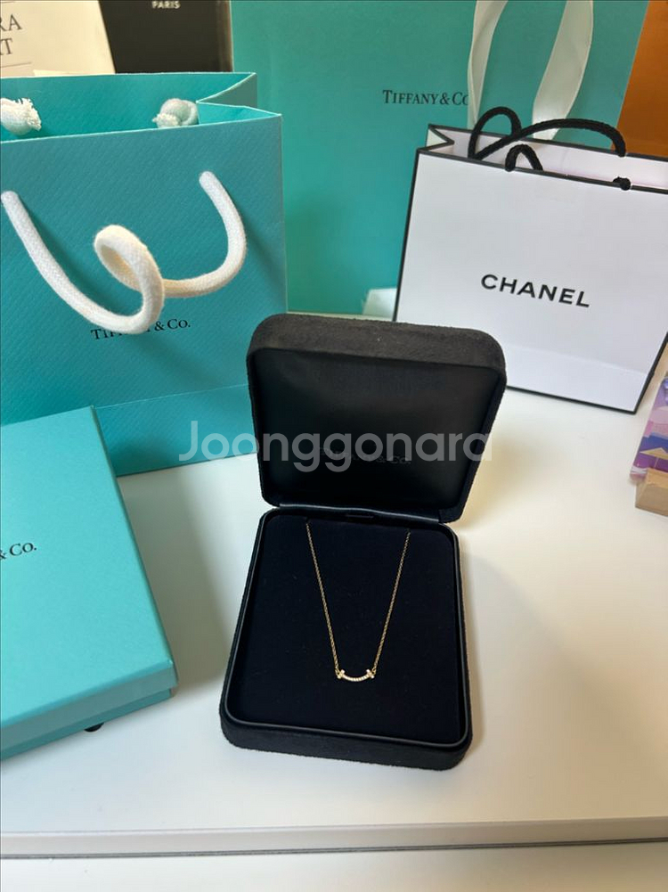 티파니 스마일 다이아 목걸이--2