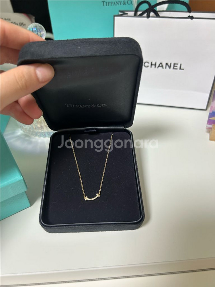 티파니 스마일 다이아 목걸이--1