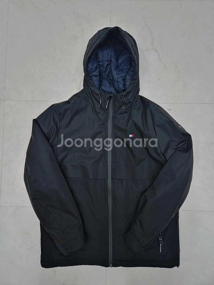[M]<타미 힐피거> 후드 블랙점퍼--3