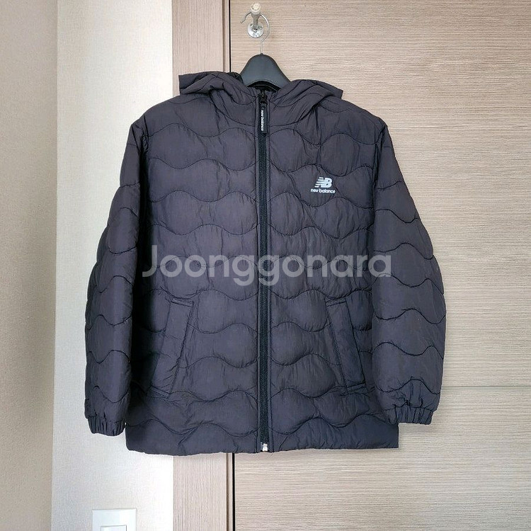 뉴발란스키즈 2way 경량 덤블점퍼 블랙 150사이즈--4