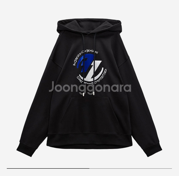 [L-XL]새제품 자라 아더에러 후드 스웨트셔츠 블랙--0