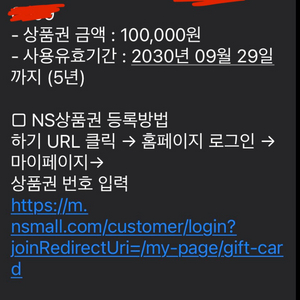 NS상품권 10만원