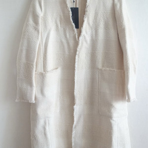 자라 zara 아이보리 트위드 롱가디건 코트