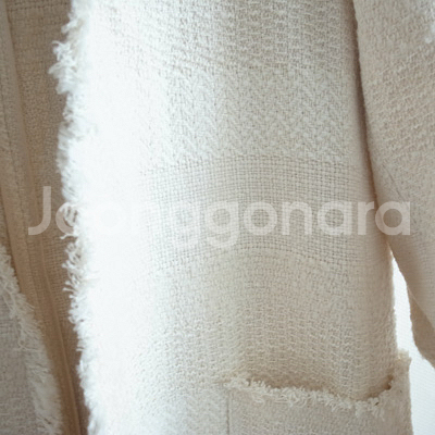 자라 zara 아이보리 트위드 롱가디건 코트--1