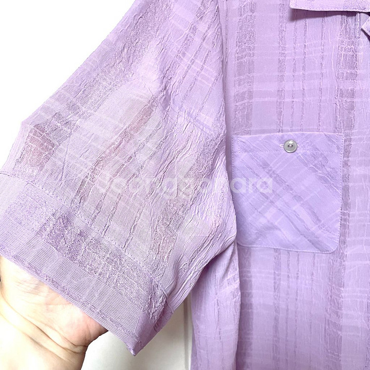 보성사 빈티지 레트로 반팔 블라우스 셔츠 XL--4