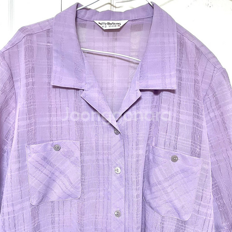 보성사 빈티지 레트로 반팔 블라우스 셔츠 XL--2