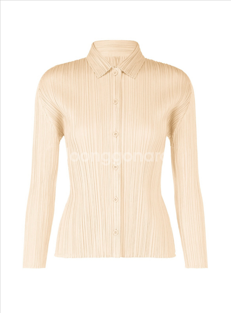 이세이미야케 플리츠플리즈 9월 먼슬리 셔츠탑 오프화이트--0