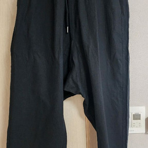 드마크 린넨 솔리드 리얼배기 팬츠 블랙 L