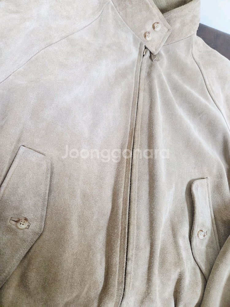 105~,L) 90s 폴로 스웨이드 헤링턴 자켓 베이지--1