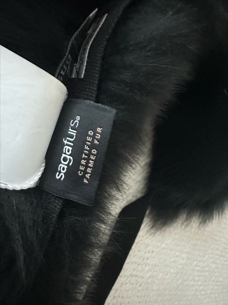 막스마라 유니온 UNIION 블랙 폭스퍼 후드트림--2