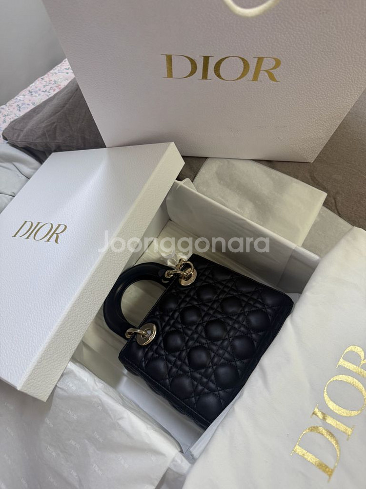 디올 레이디백 스몰 블랙--0