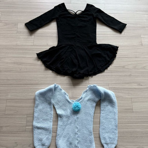 초등 여아 겨울용 6부 발레복+워머