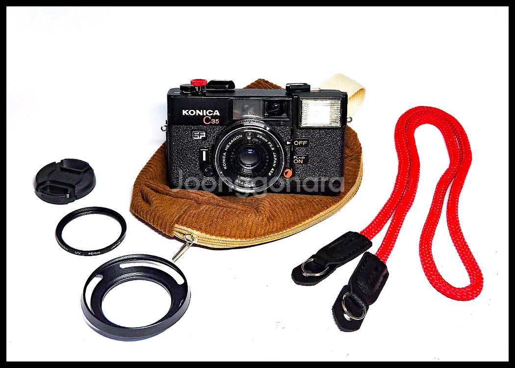 KONICA C35 EF. 필름카메라. 정상작동.--2