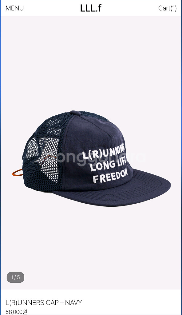 LLLf L(R)UNNERS 캡 네이비 유튜버 하누님--0