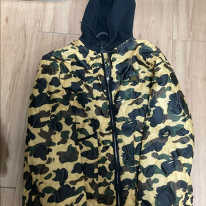 BAPE 카모 퀼팅 후드 자켓 2XL