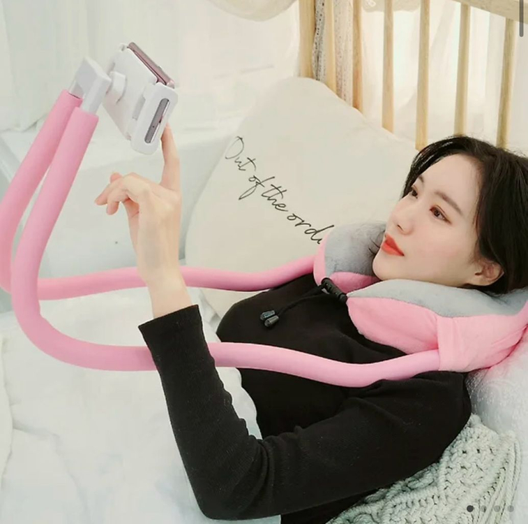 목쿠션 스마트폰 거치대 이미지