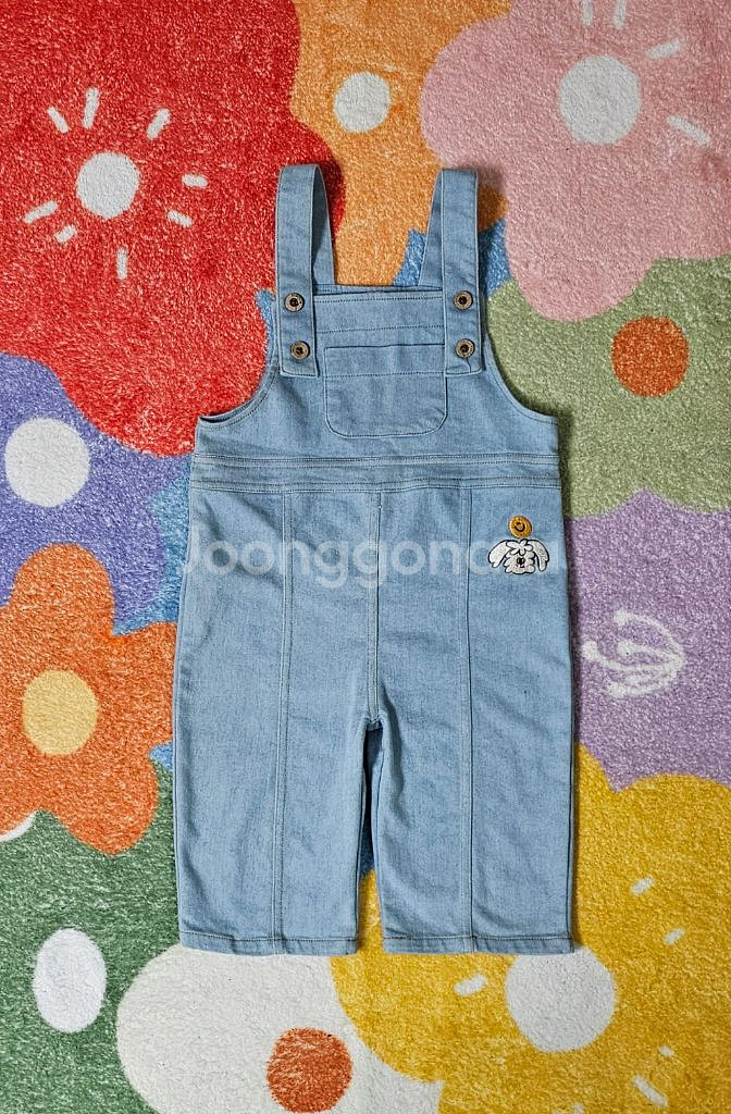 밀크마일 데님 멜빵 100사이즈--4