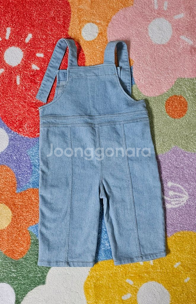 밀크마일 데님 멜빵 100사이즈--6