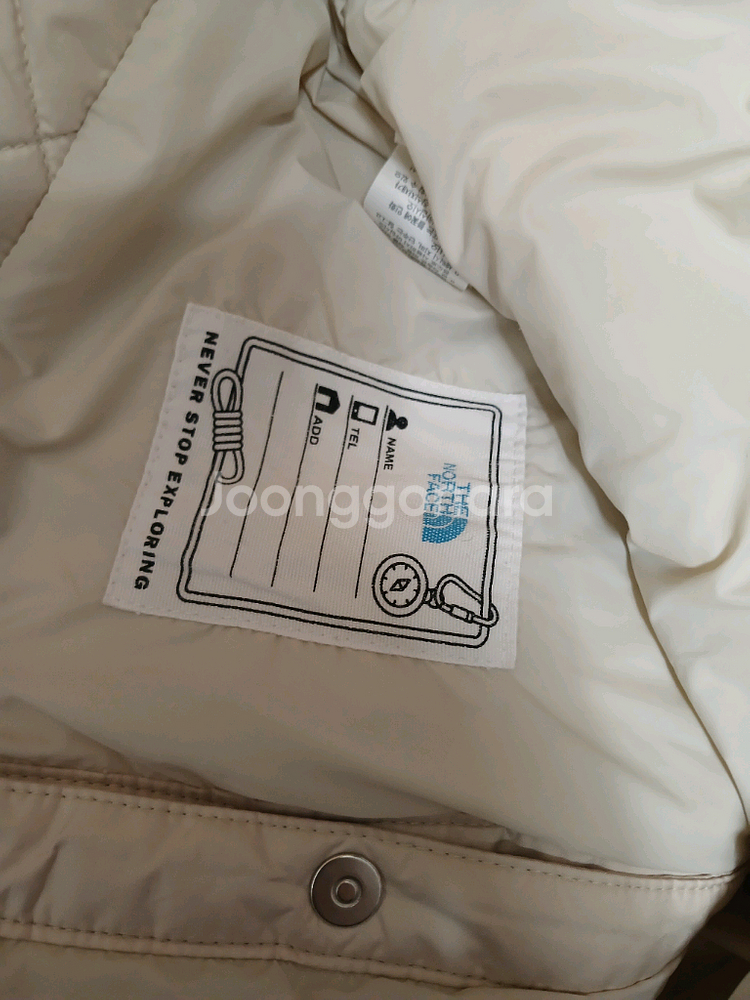 노스페이스 키즈 아이보리 퀼팅 경량패딩 사이즈 130--4