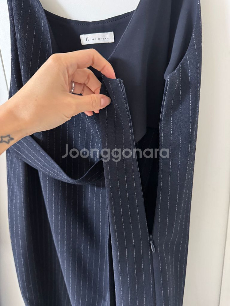 잇미샤 스트라이프 랩 원피스--3