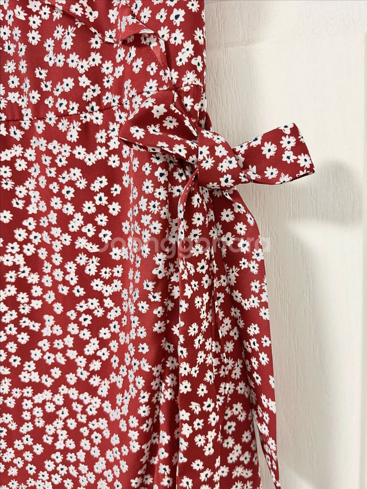 리스트 플라워 패턴 랩원피스 55사이즈--2