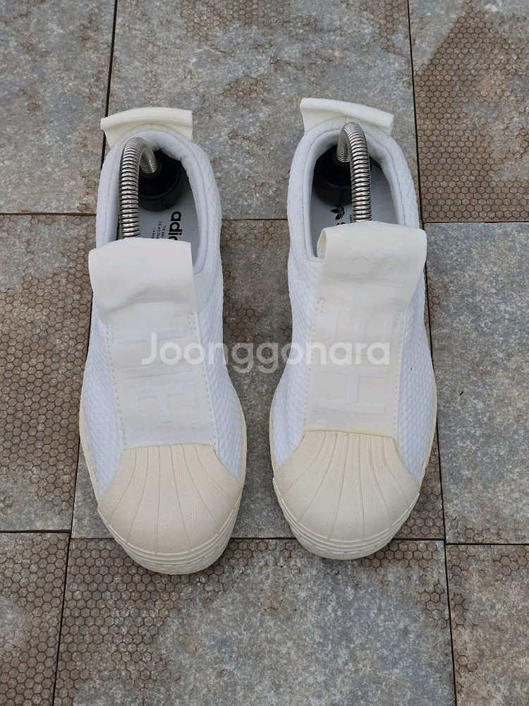 (220)아디다스 슈퍼스타 슬립온 화이트 스니커즈--1