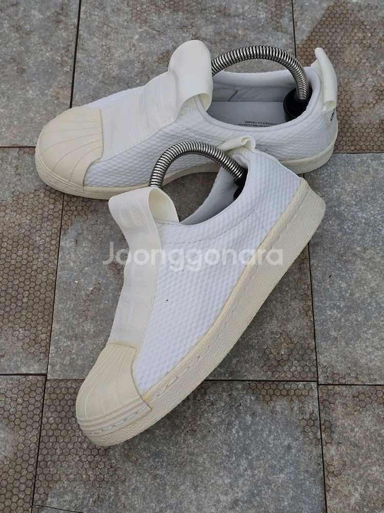 (220)아디다스 슈퍼스타 슬립온 화이트 스니커즈--2