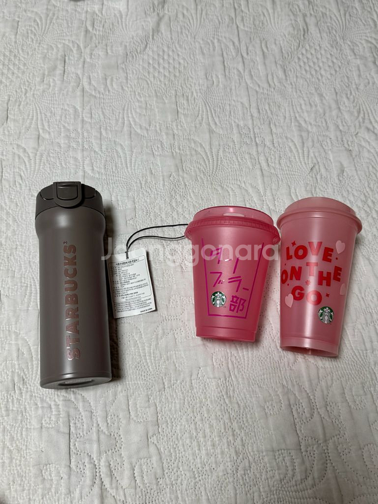 스타벅스 써모스 보온병 리유저블 핑크 일본 포레스트--0