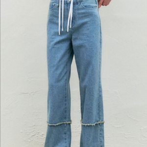 쿠메 kume 펀칭 세미와이드 데님 팬츠 바지 s