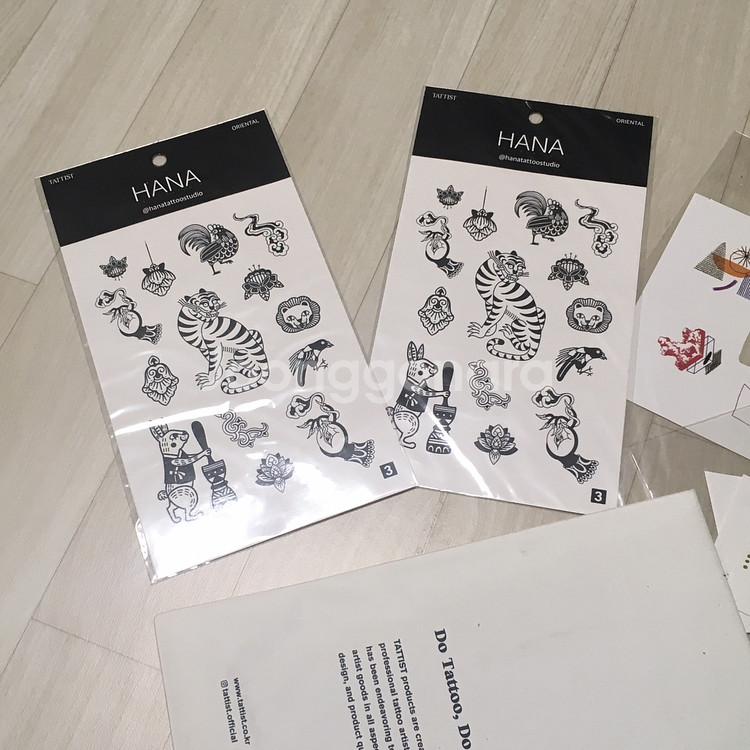타투 스티커, 피어싱 스티커, 명품 브랜드 택 일괄--1