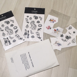 타투 스티커, 피어싱 스티커, 명품 브랜드 택 일괄